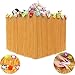Price comparison product image Luau Table Skirt,Hawaiian Luau Hibiscus Grass Table Skirting 9.6 Ft with 26 Faux Silk Flowers,Artificial Grass Table Cover Skirts for Beach Picnic BBQ Tropical Garden Party Decorations (Yellow)
