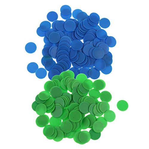 Baoblaze 200 pieces Opaque Plastic Board Game Currency Counters children Numeracy Teaching Blue Green