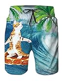 TUONROAD Costume Mare Uomo Moda,Gatto stampato Pantaloni Regolabile Costumi Da B