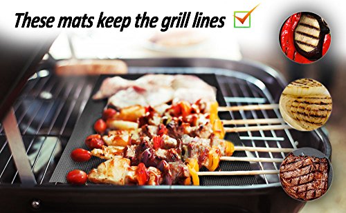 MATANA BBQ Grillmatte – Anti Haft Backofenpapier, Teflon beschichtetes Blech, wiederverwendbar, hält ein ganzes Leben lang, perfekt für den Sommer 2017, Spülmaschinenfest, 5er Set - 2