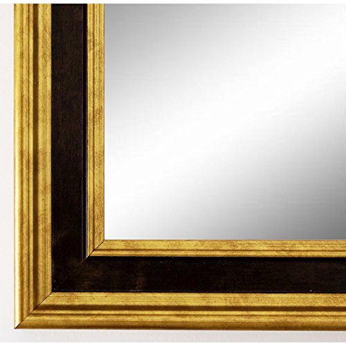 Spiegel Wandspiegel Badspiegel - Hamburg 3,4 - Gold mit Schwarz - 200 Größen zur Auswahl - handgefertigt - 100 x 120 - AM - Antik, Barock, Landhaus