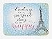 Produktbild Eiffel Tower Bath Mat, Perfect Day Eiffel Tower Polka Dot Handwriting Typography Sketch Paris Print, Plush Bathroom Decor Mat with Non Slip Backing, 23.6 W X 15.7 W Inches, Blue Black