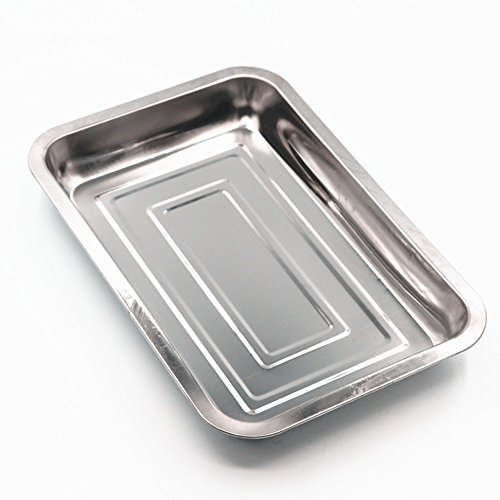 Edelstahl BBQ Barbecue Grillschale Grillplatte Menüschalen Obstschale Tropfschale Küchengerät (1 Stck) - 4