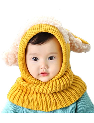 Sumolux 2015 Baby Girls/Boys Knitted Winter Warm Woolen Coif Hood Scarf Caps Hats Balaclavas Ginger