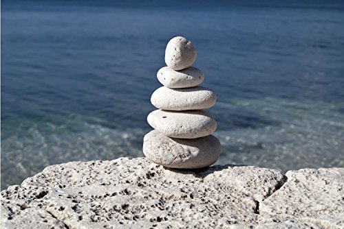 Magnettafel Pinnwand Memoboard mit Motiv Natur Meditation Steinbalance Größe 80 x 60 cm - 2