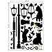 YESURPRISE New PVC Home Art Decor Mural Naughty Cats, Birds and Street light Lamp Post Wall Stickers Mural Art Decoration For Bedroom/Livingroom/Televison Removable Studyroom sofa Wallpaper Paper House Kids Boys Girls Room Decorative DIY Decoration