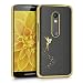 Produktbild kwmobile Hülle für Motorola Moto X Play - Backcover Case Handy Schutzhülle - Cover klar Fee Design Gold Transparent