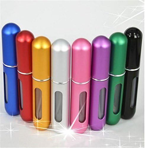 New 1pc 5ml Random Color Perfume Bottle Metal Shell Refillable Mini Travel Spray