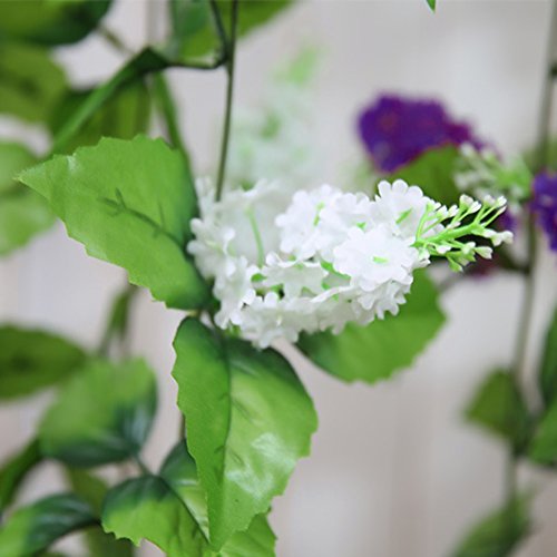 GEEDIAR 2st Hänger Grün Deko Hängepflanze Dekopflanzen Kunstblume künstlich Kunstpflanze in drei Farben (weiß) - 2