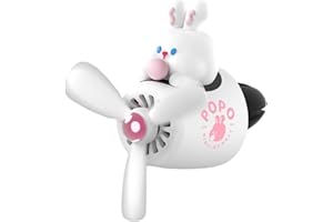 FIORKY Car Air Freshener, Cartoon Rabbit Pilot Air Freshener Automotive Air Outlet Fan Ornaments with Fragrant Tablets Creative Car Perfume Decoration for Vehicle Vent Accessories
