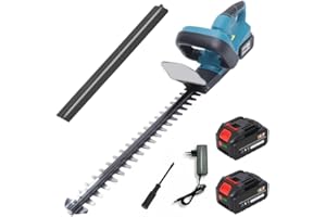 GENERICO Tagliasiepi a Batteria da 1300W, Lunghezza Lama 50 cm, Tosasiepi, Taglia Siepi, Giardino Arbusti Siepi, con 2 Batterie da 4.0 Ah, Bassa Rumorosità 94dB, Peso 3.24 kg + Guanti Omaggio