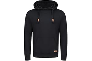 riverso Herren Kapuzenpullover RIVJulian Regular Fit Hoodie Pullover Taschen Streetwear Cross-Over-Kragen Basic Kapuze Sweatshirt Sportswear Grau Grün Rot Blau Beige Schwarz S M L XL 2XL 3XL 4XL 5XL