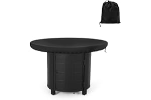 YEJAHY Feuerplatte Abdeckung, Wasserdicht Anti-UV 420D Grillplatte Schutzhülle, Rund Wasserbeständigkeit Abdeckung für Feuerplatte und Grillplatte, Schwarz (ø 80cm)