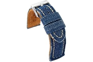 DILOY Paski do zegarków z tkaniny jeansowej i skóry. Nr ref 389