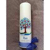 Taufkerze mit Lebensbaum - inkl. Beschriftung von Babyprince - handgearbeitete Wachsverzierungen - !!! keine Folie !!!