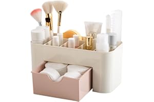 Upxiang Organizer für Kosmetik, Make up, Schmuck, Bürsten, Pinsel, Tisch-Display, Aufbewahrung, platzsparende Aufbewahrungslösung rose,