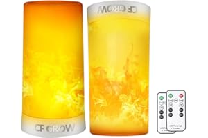 CFGROW LED Flamme Lampe, LED Flammeneffekt Kerzen Licht Tragbare USB Wiederaufladbar Tischleuchte Deckenlampen mit magnetischer Basis flackernde Flamme für Weihnachten/Halloween/Party/Heim/Höhe