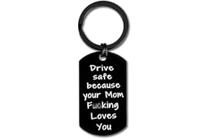 DABIHU Drive Safe Keychain for Son Daughter New Driver Gifts Funny Birthday Gift Sweet 16 Gifts Because Your Mum Love You Graduation Gift from Mum Dad Christmas Valentines Day Gift from Mum Stepmother