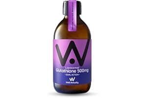WELL ACTUALLY Liposomal Glutathione 500mg (60 Servings - 300ml) High Bioavailability Setria® Glutathione Supplement with Vitamin B6 & Selenium - Powerful Antioxidant - Vegan, Blueberry Mint Flavour