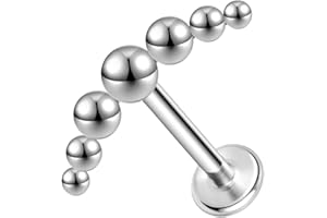 ZS ASTM F136 Titanio 16G 8mm Piercing Joyería Para Caracola, Tragus, Hélice, Labio, Labret, Lóbulo De La Oreja – Hipoalergénico Rosca InternaParte Trasera Plana Cartílago Piercing