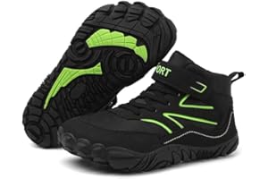 DININT Enfants Chaussures Minimaliste Barefoot,Enfants Chaussures de Randonnée pour Semelle Zero Drop,Garçons Filles Chaussures de Trail Antidérapantes Noir,EU GR.28-37