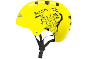 ‎BESTIAL WOLF Bestialer Wolf | Helm | Skateboard | Kinderroller | Freestyle-Scooter | Skate | Stunt-Scooter | BMX | CE-zugelassen | Sport & Outdoor | Verstellbar | Unisex | 8 bis 99 Jahre