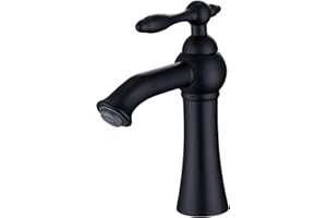 AiHom Kaltwasserhahn Gäste WC Retro Wasserhahn Kaltwasser Kaltwasser Armatur Waschbecken Waschtischarmatur für Bad, Schwarz