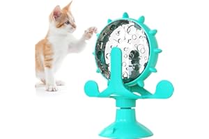 JACKANNA Giocattolo interattivo per snack per animali domestici, giocattolo rotante a 360 gradi, giocattolo per l'alimentazione della bicicletta con ventose per animali domestici, cani e gatti (blu