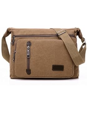 Männer Jahrgang Leinwand Schulter Aktentasche Messenger Tote Seite Geschäft Tasche Hellbraun,C-30cm*9cm*23cm