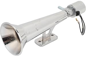 AKOZON Tromba D'aria per Auto Universale 150DB Forte Argento Camion Fischio Clacson per 12V 24V Barca Yacht RV Moto