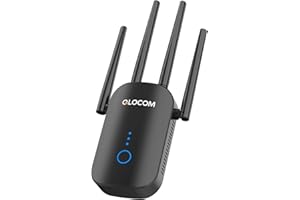 QLOCOM 5GHz & 2.4GHz Dual Band WiFi Repeater, 4 Antennas