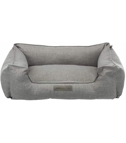 Trixie Farello Hundebett – Quadratisch 80x60 Cm, Schwarz, Mit Rutschfester Unterseite Und Abnehmbarem Bezug
