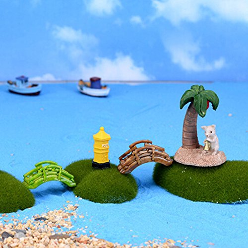 yixuan 4 Stück Miniatur Retro Briefkasten Fairy Garden Ornament Blumentopf Puppenhaus Decor - 5