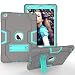 Produktbild Hansin Schutzhülle für iPad 9,7 2017/2018 [stoßfest] [stoßfest] [robust] Full Body Robuste Schutzhülle mit Ständer und Dual Layer Design Apple iPad 9.7-inch 2017/2018 Gray/Aqua