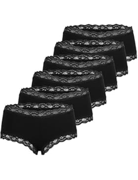 Fabio Farini 6er-Set Damen-Slips mit hübscher breiter Spitzenbordüre