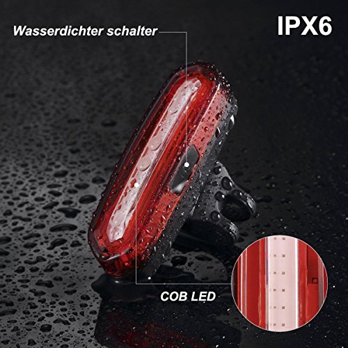 GreenClick LED Lampen Fahrrad Frontlicht StVZO Rücklicht Fahrradbeleuchtung, 2*0.5w ultralhell rot LEDs,fahrradlampe Batteriebetrieb mit 2 AAA Batterien,PX4 wasserdicht LED Rückleuchten tragbar LED Fahrradlampe für sicher Fahrradfaren in der Nacht - 3