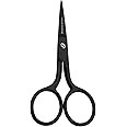 HALO FORGE Small Embroidery Scissors: Small Sharp Scissors, Little Straight Stainless Steel Pointed Tip Precision Cutting Details Thread Yarn for Quilting Knitting Cross Stitch, 3.5 Inch Black