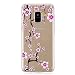 Produktbild HopMore Samsung Galaxy A8 2018 / A5 2018 Hülle Silikon Transparent Durchsichtig Hüllen Clear Muster Design Bumper Ultra Slim TPU Handyhülle Kawaii One Piece Tasche Schale Hüllen Case Cover pour Galaxy A8 2018 / A5 2018 -- Rosa Flowers