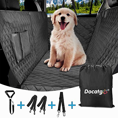 Docatgo Coprisedile per Cani, Coprisedile Auto Cane, Amaca Coprisedile Impermeabile Protezione, Universale per Ogni Auto (53.9x57.9 Inches) (Large 137x147CM + 4PCS Belts)