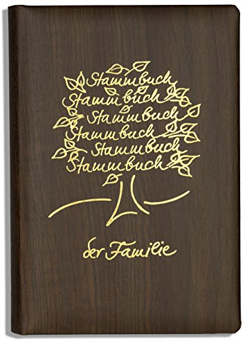 Stammbuch der Familie Namu, Nußbaumoptik, goldener Stammbuchbaum, Familienstammbuch, Stammbücher