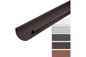 INEFA Dachrinne Kunststoff halbrund 200cm NW100 / 100mm, Dunkelbraun, Regenrinnen PVC, einfache Steckmontage, Made in Germany