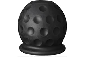 BLNTACKLE76 Hak holowniczy 50 mm, gumowy/tworzywo sztuczne, osłona zaczepu do przyczepy, samochodu, ciężarówki, kampera, czarna piłka golfowa