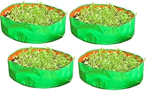 YUVAGREEN Terrace Gardening Leafy Vegetable Grow Bag, 18x8- inch (Green) - Pack of 4