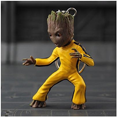 Guardians Of The Galaxy Baby Groot Body Knocker On Stereo Toy Gift Keychains. (Bruce Lee Baby Groot)