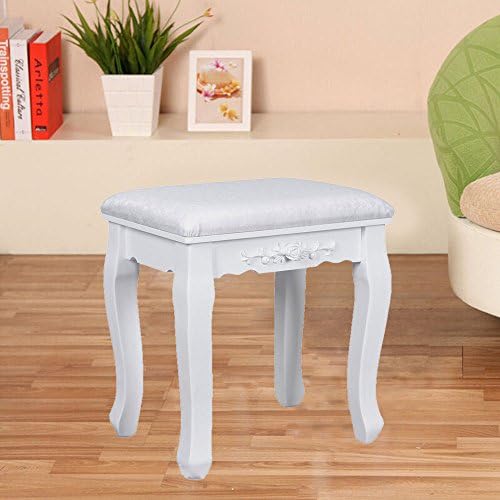 White Wooden Dresser Stool Anti Slip Mats High Quality Frame Elegant Design \ Furniture Home House Cabinet Desk Shelf Stand Dresser Seat Dining Living Room Chairs Table Contemporary Stylish Unique Ottoman Stuff Parents Kids Outdoor Indoor Sleeping Beside Office Hotel Entrance Decorative Special Large Big Small Durable Quality Couch Bedroom Modern Kitchen Gadgets Wood Solid