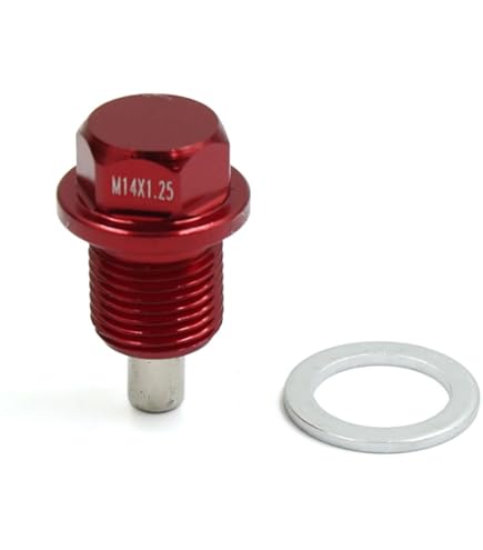 ABSOPRO Magnetische Ölablassschraube M24x1,5 - 2 Stück Set Mit Dichtringen In Rot