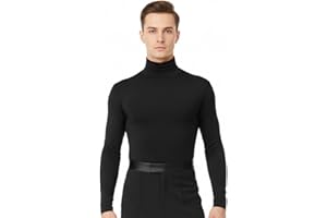Ready4Dance Body Lupetto Uomo Danza – Maniche Lunghe, Tessuto Elasticizzato, Chiusura a Bottoni – Per Latino Americano, Salsa, Samba, Cha Cha – Nero o Bianco – Taglie S-3XL – Made in Italy