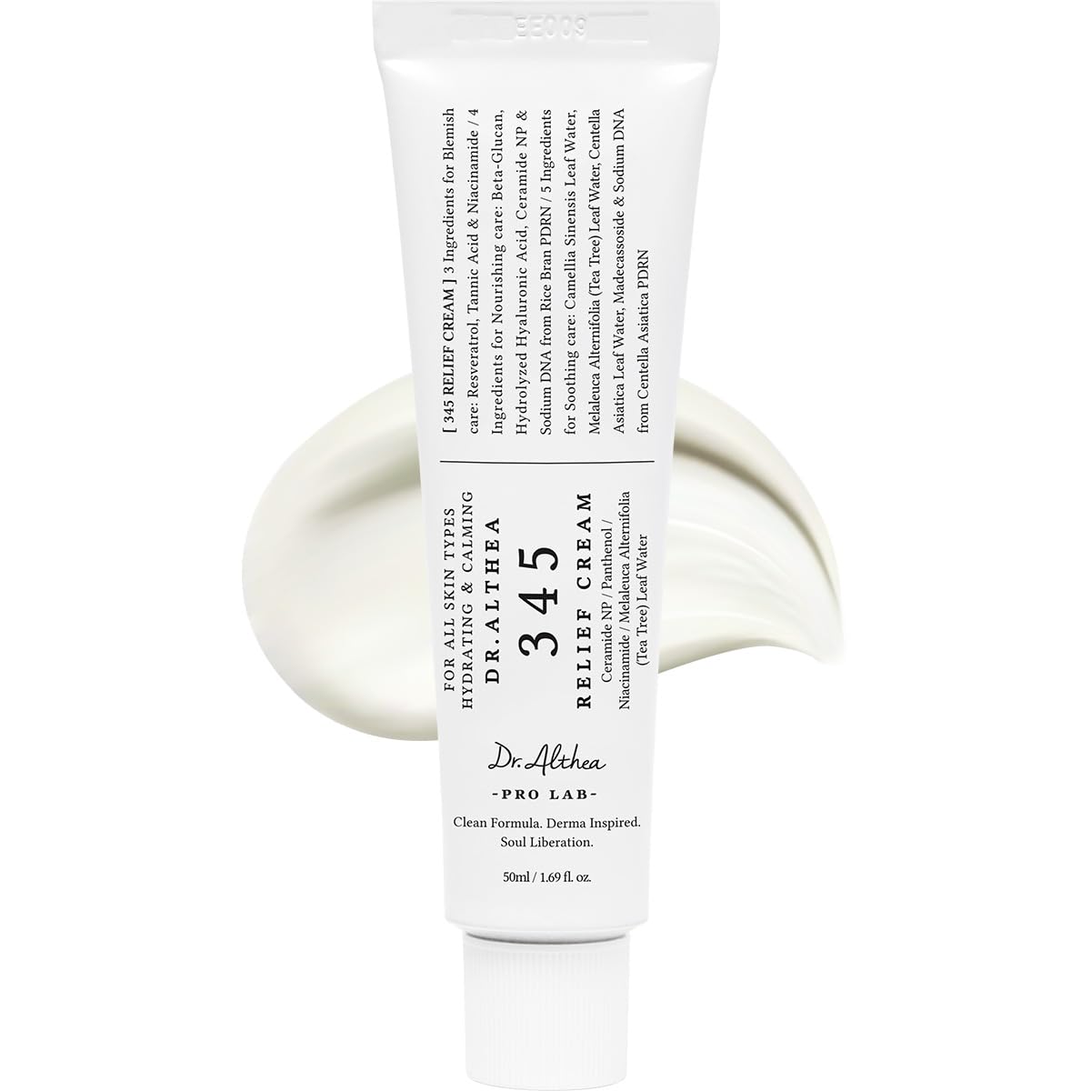 Dr.Althea 345 Relief Cream | PDRN & Hyaluronzuur voor hydratatie en vlekjes | Gezichtscrème na acne met Centella & Niacinamide | Koreaanse vegan huidverzorging (50ml, Ver.2 - Pack of 1) | PDRN, hyaluronzuur voor onmiddellijke hydratatie, vlek, post-acne veganistische gezichtscrème met Centella, niet-comedogeen
