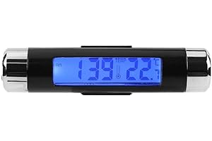 Broco Led Auto Car Clock, Multi-functional Car Auto Electronic Clock Thermometer LED Backlight Digital Display