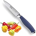 Taylors Eye Witness Syracuse Vegetable Paring Kitchen Knife - Professional 8cm/3.5” Cutting Edge, Multi Use. Ultra Fine Blade, Precision Ground Razor Sharp. Soft Textured Grip Denim Blue Handle.
